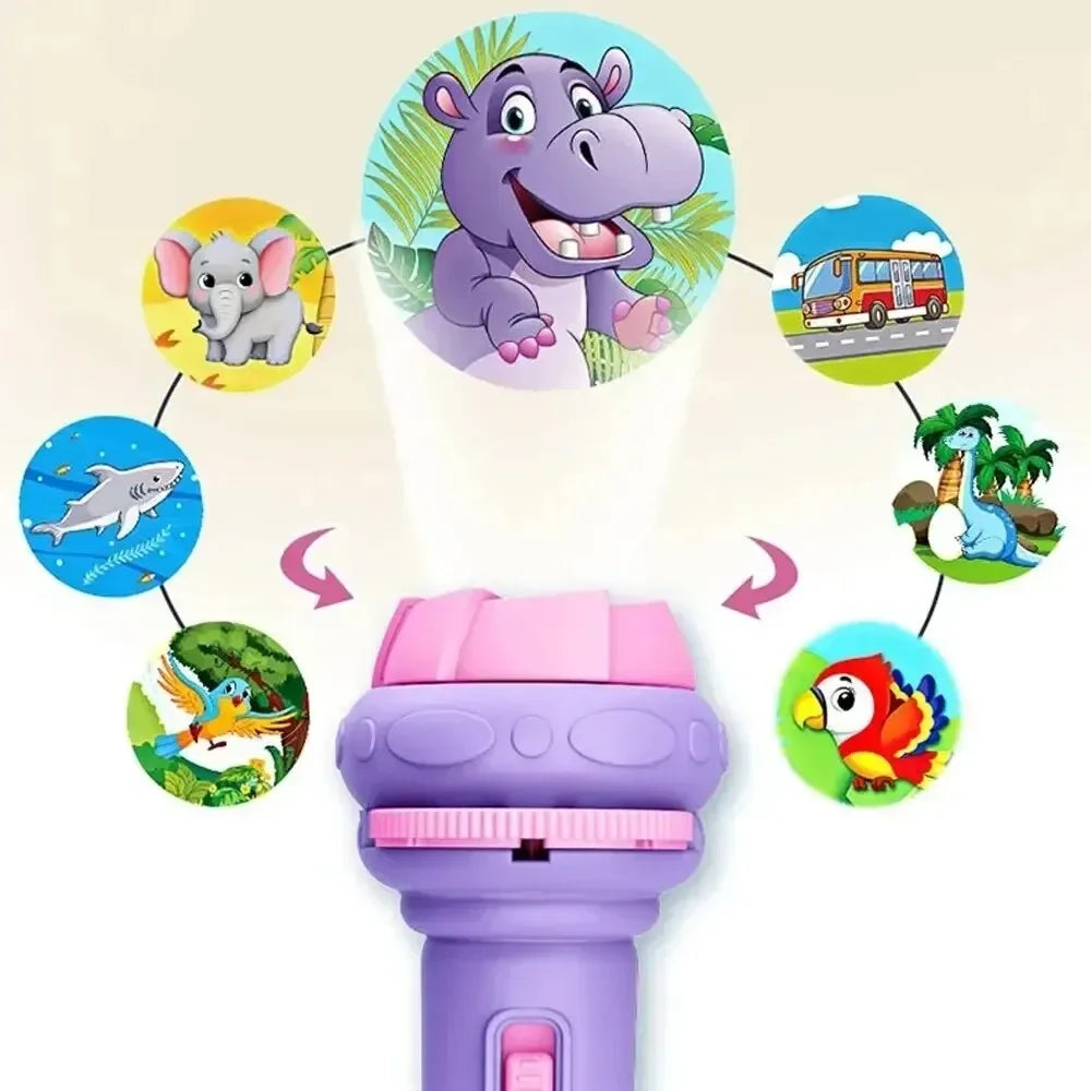 Lampe de poche de Projection de dessin animé, 10 cartes, 80 modèles, lampe de poche créative pour enfants, jouet projecteur, jouets pour bébé, livre d'histoire au coucher