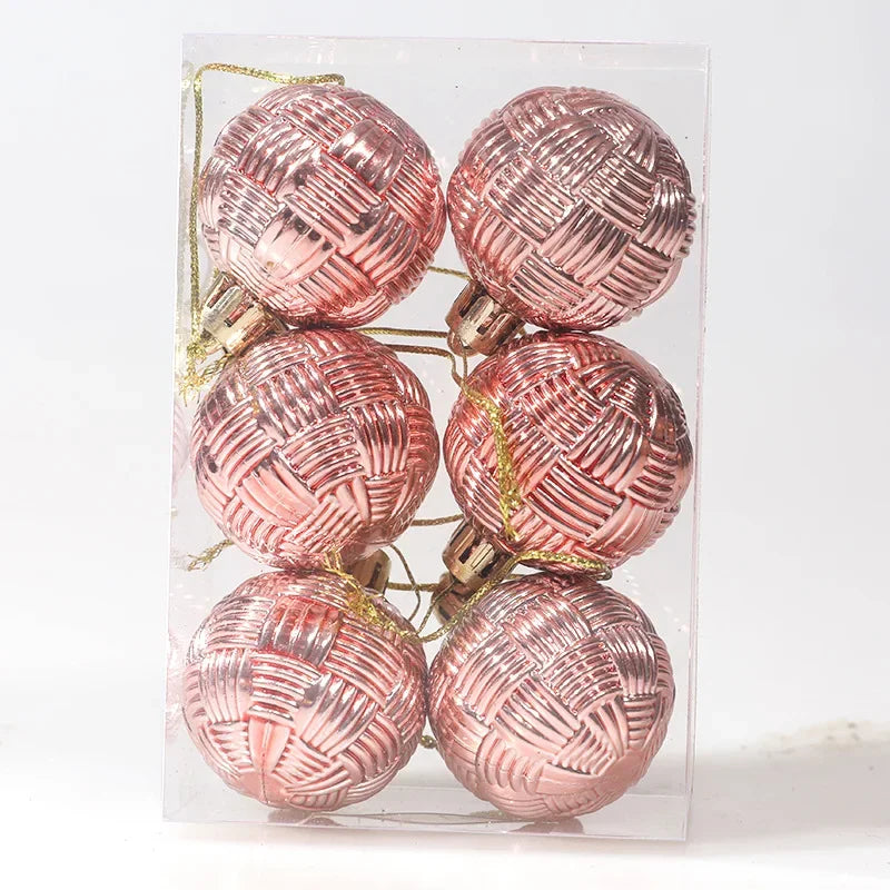 Ensemble d'ornements de boule de Noël en plastique, 8 pièces/ensemble 4CM, pendentif d'arbre de Nël, accessoires de décoration Noël