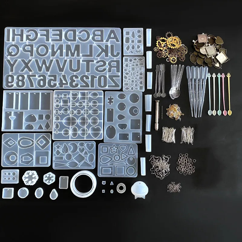 Ensemble de moules en résine époxy pour bijoux de Style mixte, moule en Silicone, outils de moulage UV, moules de moulage de bijoux en résine d'argile pour la fabrication de bijoux, bricolage