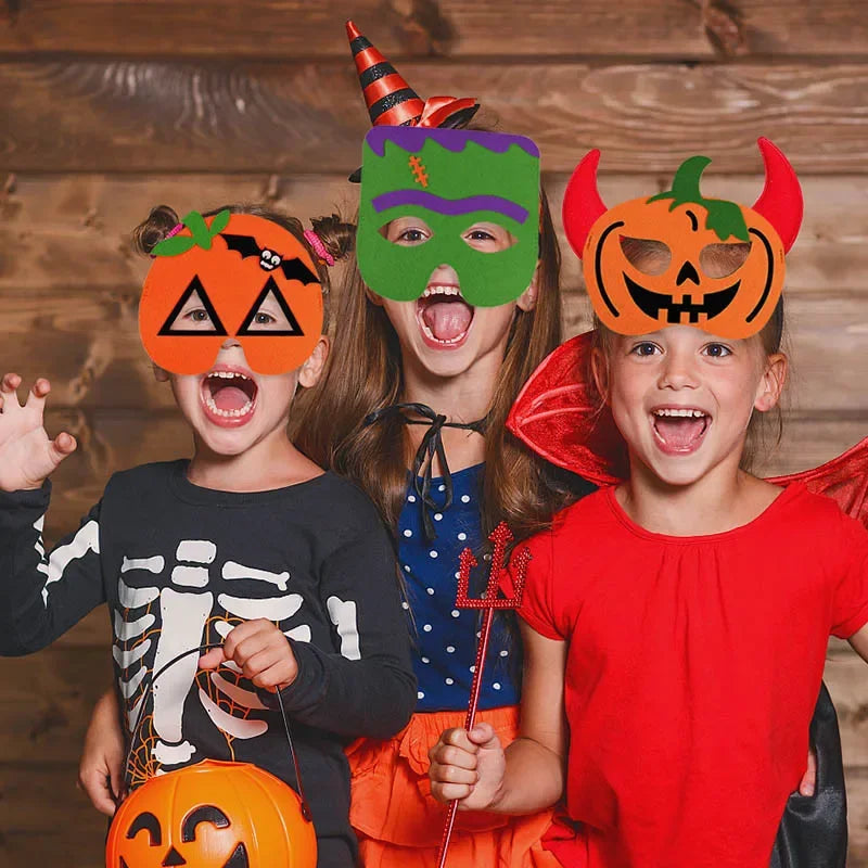 Masque fantôme citrouille d'halloween, bricolage, Festival fantôme pour enfants, accessoires de danse, fournitures de décoration d'halloween, masque pour les yeux en feutre