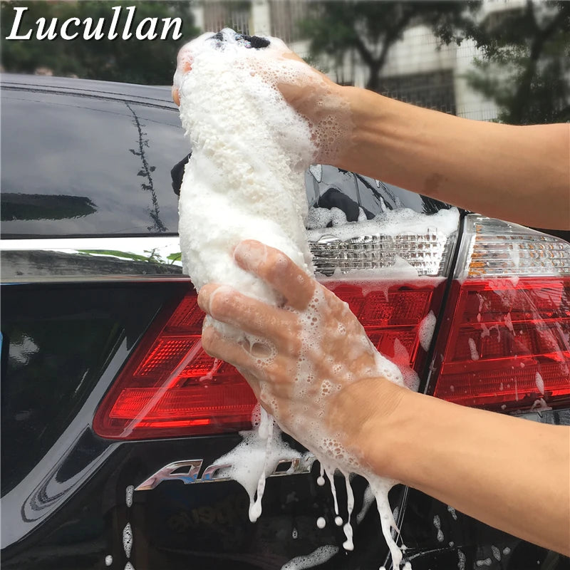 Lucullan dernier gant de lavage de voiture Ultra doux facile à sécher en microfibre Premium gant de détail automatique idéal pour deux seaux de lavage