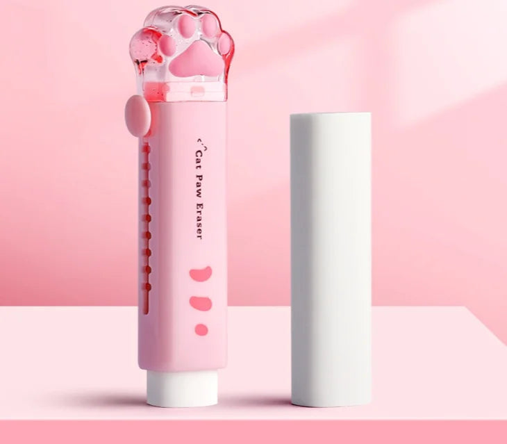 Gomme avec design push-pull rétractable, forme créative de griffe de chat de dessin animé, papeterie spécifique aux étudiants, gomme portable