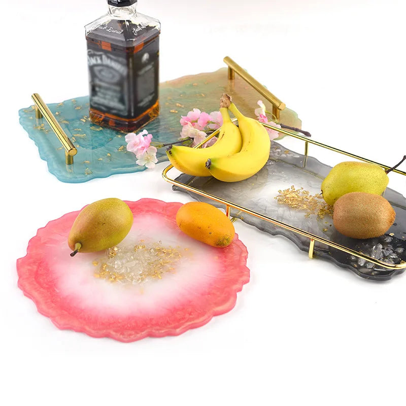 Plateau en résine époxy, moule en Silicone, grand rectangle, assiette à thé, dessous de verre, moule en résine pour la décoration de la maison, fabrication artisanale, fournitures d'art