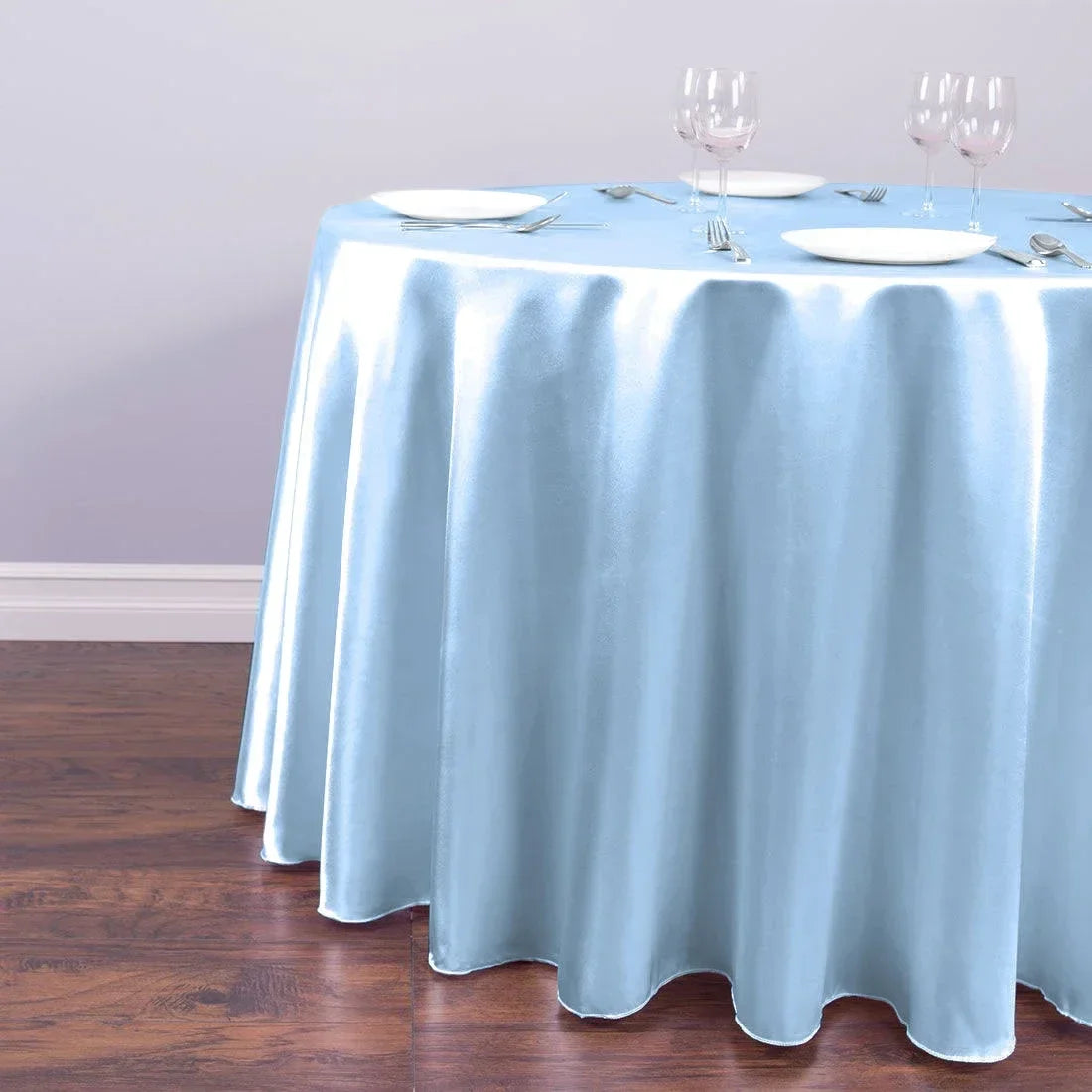 Nappe ronde en Satin, tissu lisse et brillant