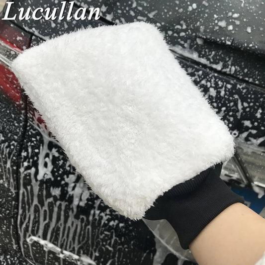 Lucullan dernier gant de lavage de voiture Ultra doux facile à sécher en microfibre Premium gant de détail automatique idéal pour deux seaux de lavage
