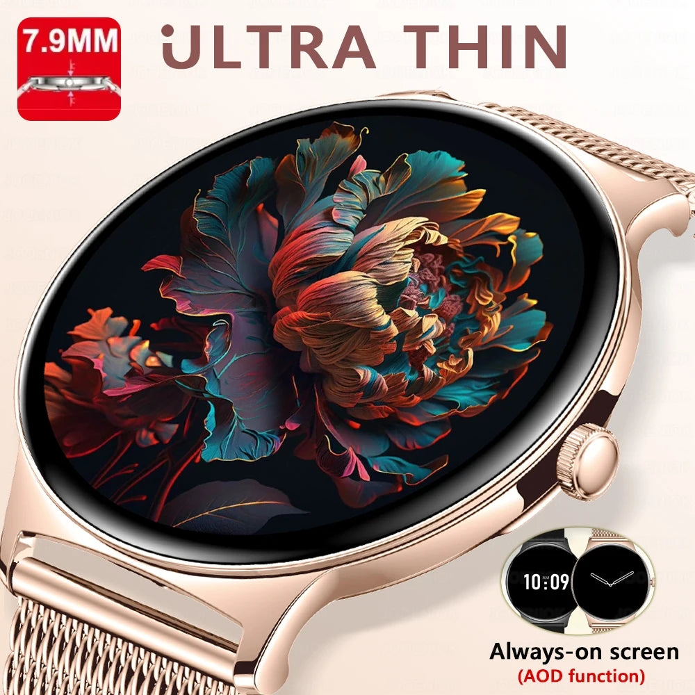 Pour Huawei Xiaomi nouvelle montre intelligente Ultra mince femmes écran toujours afficher l'heure Bracelet de sport Bluetooth appel mode Smartwatch