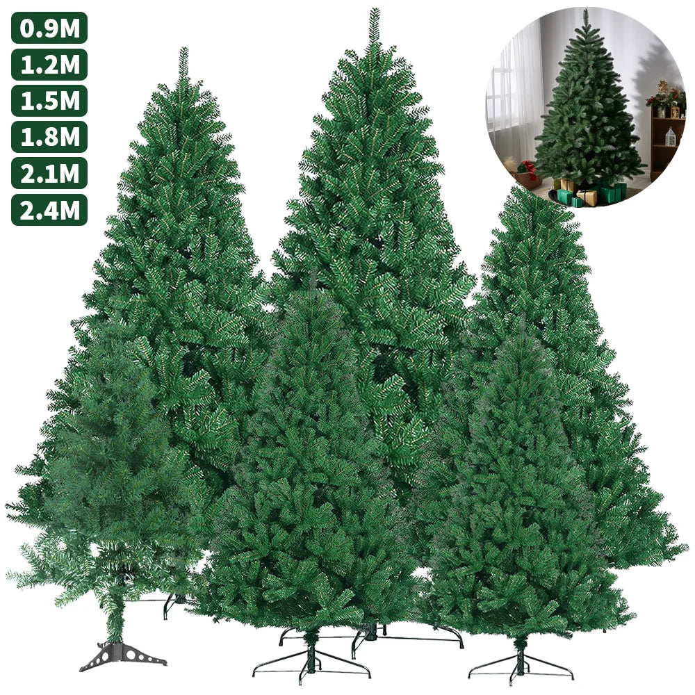 90 cm-240 cm arbre de noël PVC arbre vert arbre artificiel de noël, arbre de noël intérieur extérieur bricolage arbre de noël