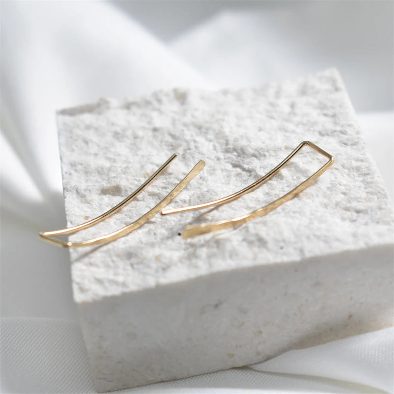925 argent Grillz Piercing boucles d'oreilles bijoux oreille manchette charme à la main martelé or rempli Brincos boucles d'oreilles pour les femmes Oorbellen