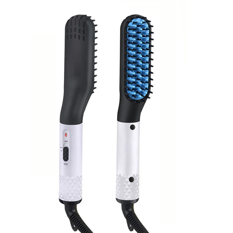 Lisseur de barbe électrique pour hommes, peigne chauffant, rapide, brosse de coiffage