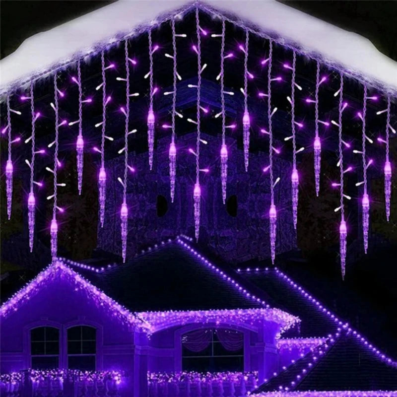 Guirlande de noël LED rideau de glaçons guirlandes lumineuses