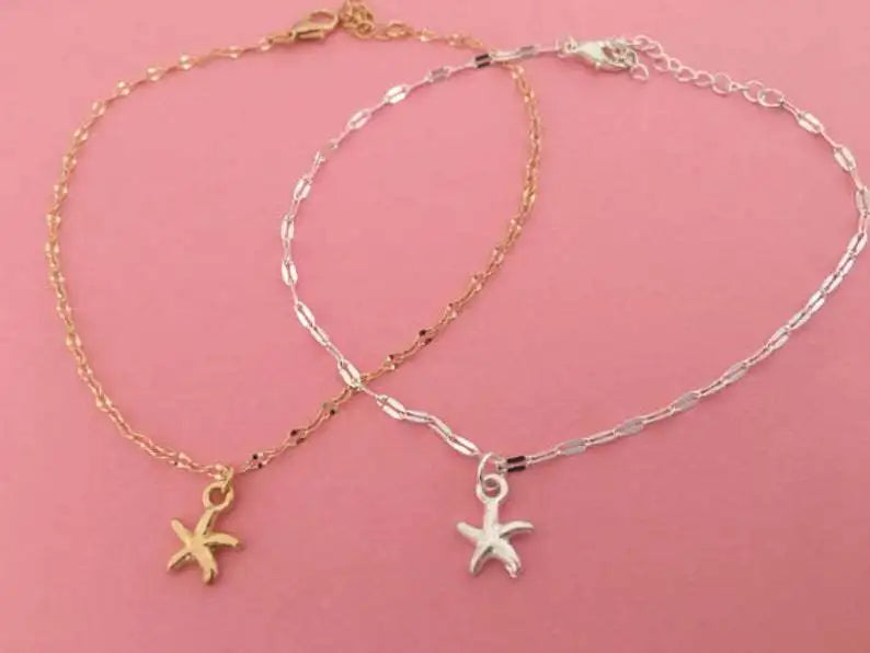 Bracelet de cheville Boho Starfish pour femme, bijoux de pied