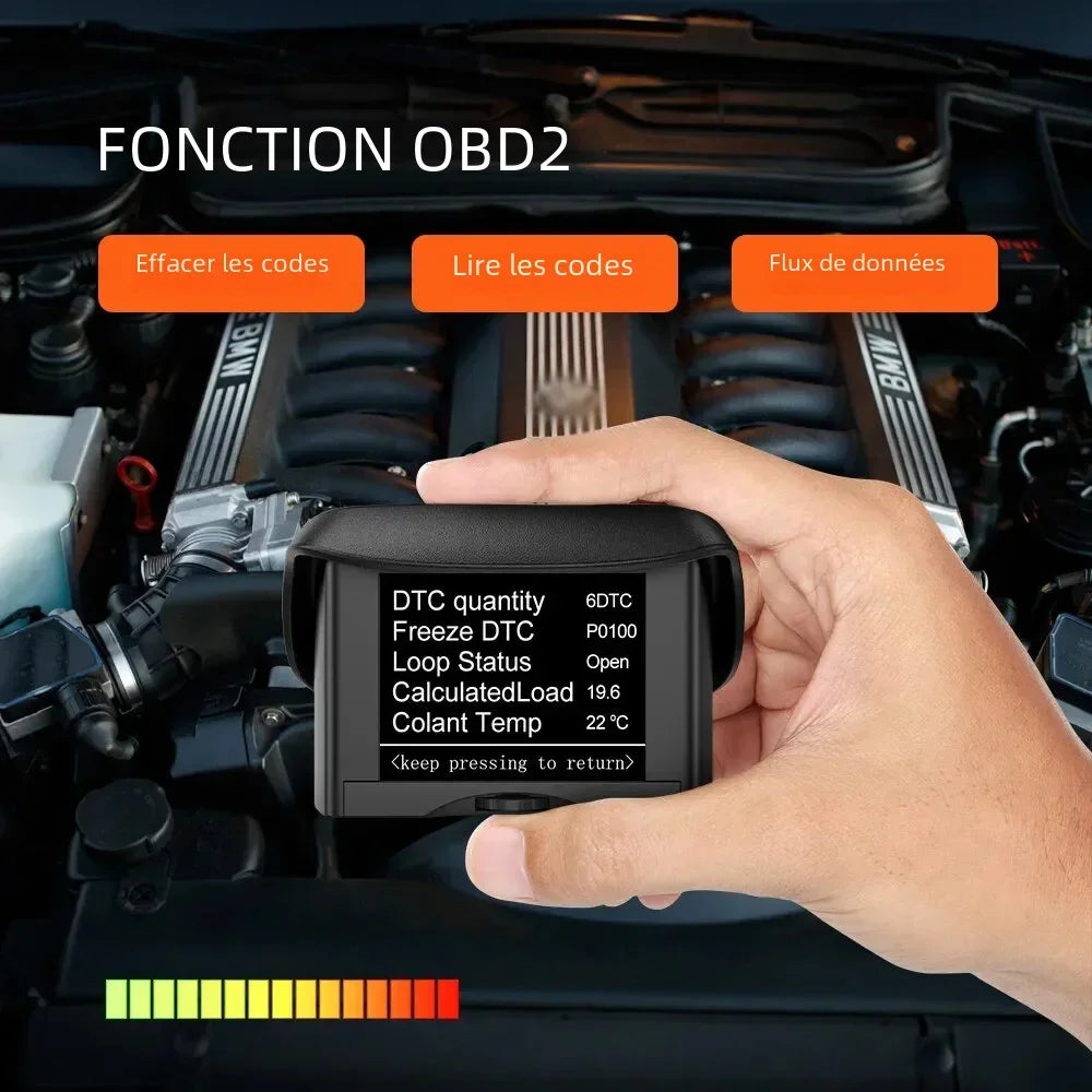ANCEL-Ordinateur de bord numérique pour voiture, affichage de la vitesse, consommation de carburant, jauge de température, EAU automobile, OBD2, AAth