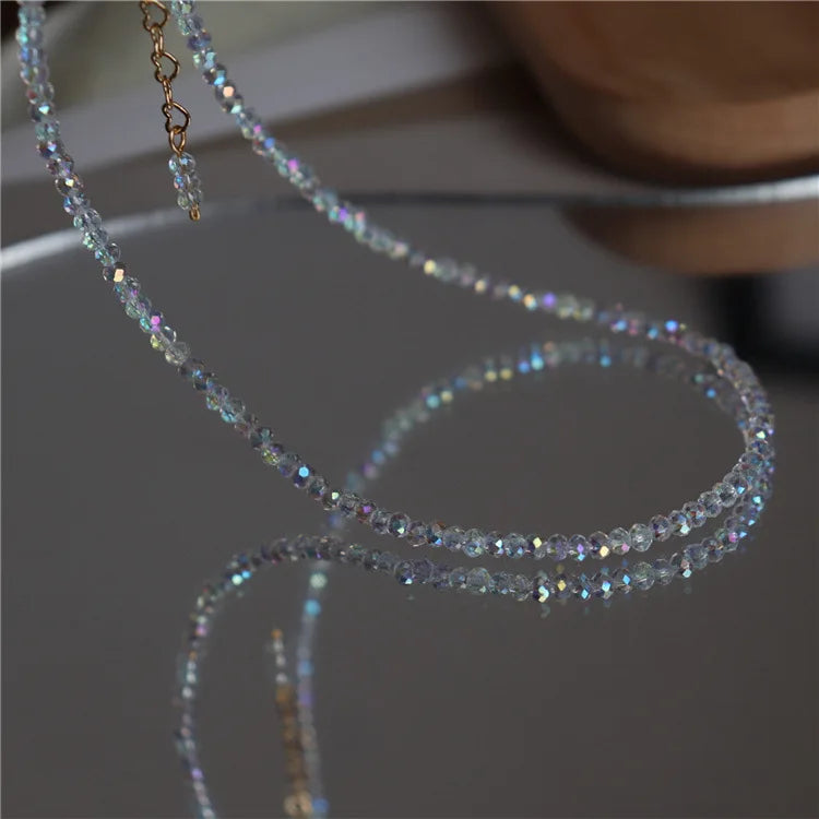 Mode Simple perles noires chaîne courte collier ras du cou Femme