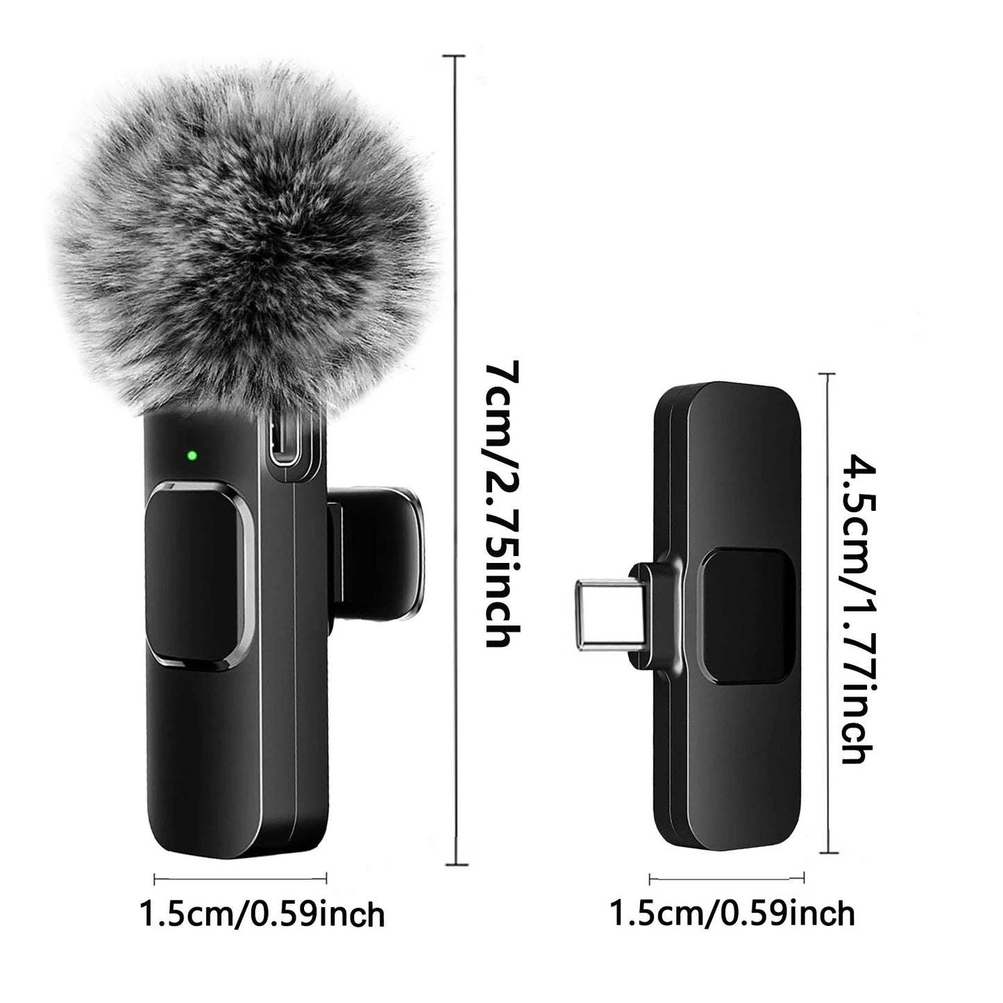 Microphone Lavalier sans fil, enregistrement Audio et vidéo, Mini micro pour iPhone, Android, ordinateur portable, jeu en direct, téléphone portable