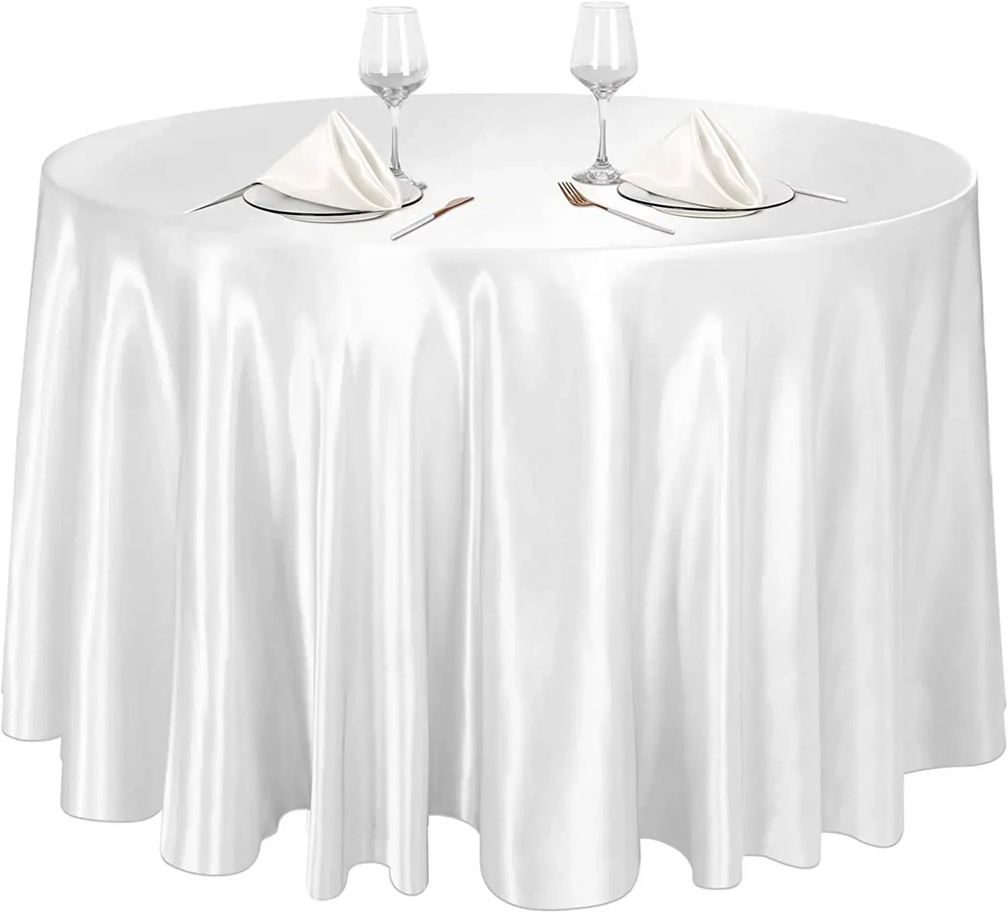 Nappe ronde en satin, couverture de table en soie brillante or rose