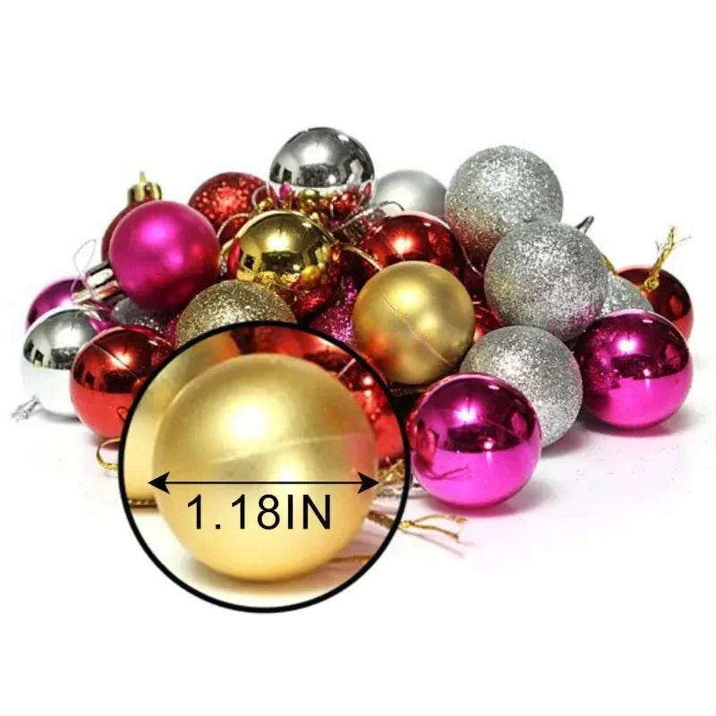 Boule d'arbre de Noël suspendue de 3cm, 24 pièces/boîte