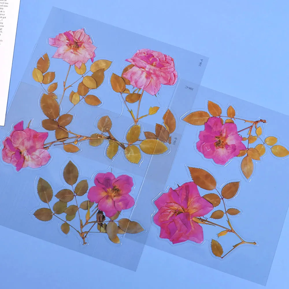 Autocollants de remplissage de résine de fleurs séchées simulées pour le plaisir, décoration de moule en silicone, UV, bricolage, scrapbooking, élection, xy