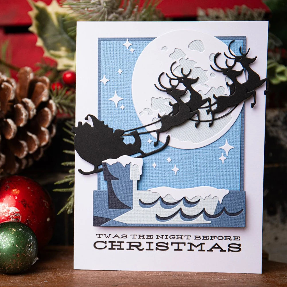 Matrices de découpe en métal, traîneau de renne de Noël
