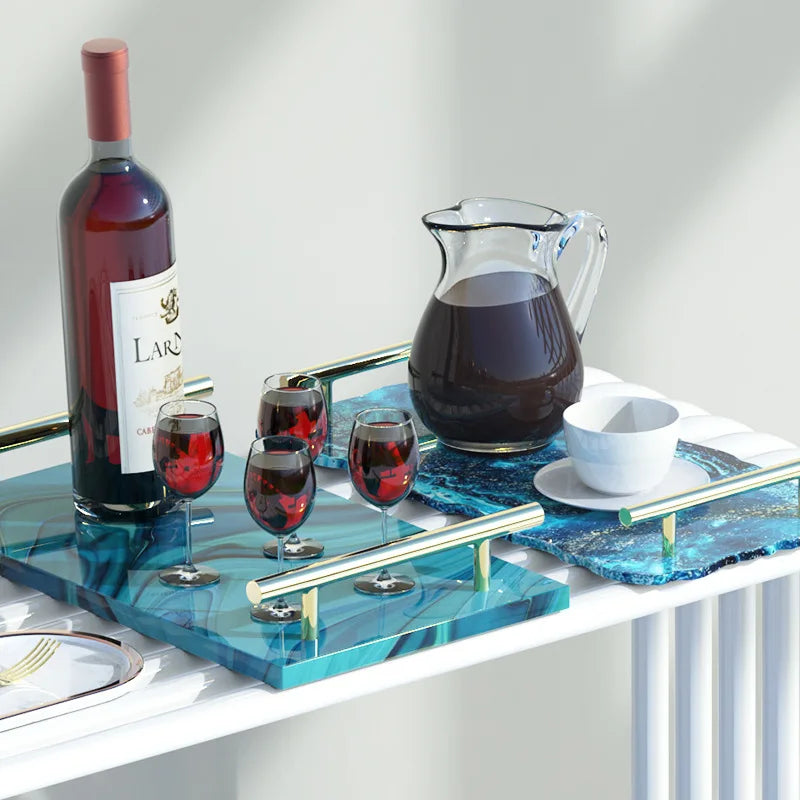 Plateau en résine époxy, moule en Silicone, grand rectangle, assiette à thé, dessous de verre, moule en résine pour la décoration de la maison, fabrication artisanale, fournitures d'art
