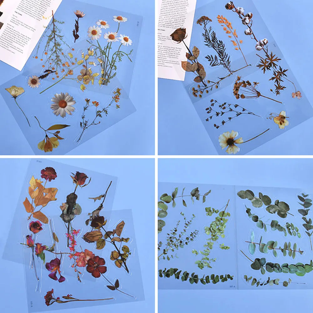 Autocollants de remplissage de résine de fleurs séchées simulées pour le plaisir, décoration de moule en silicone, UV, bricolage, scrapbooking, élection, xy