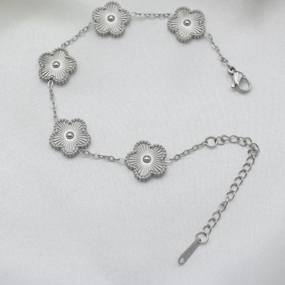 RAKOL-Bracelet Simple en Acier Inoxydable pour Femme, Fleur de Prunier localité, Tempérament, Cadeau Bijoux 03 Jours de Travail, 304L