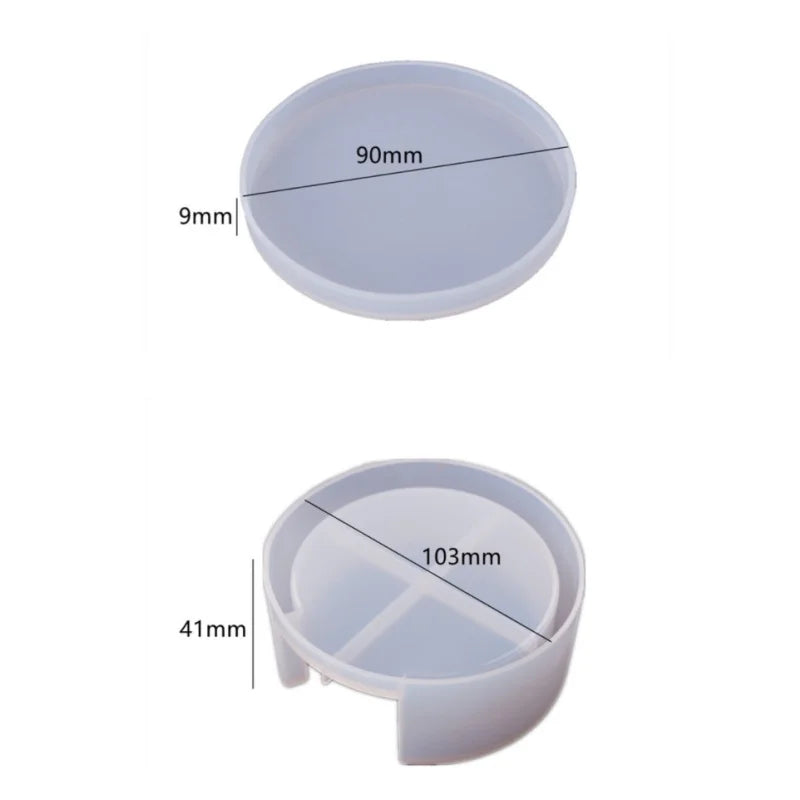 Moule en résine époxy cristal, dessous de verre carré avec boîte de rangement, moule miroir en Silicone pour résine, bricolage