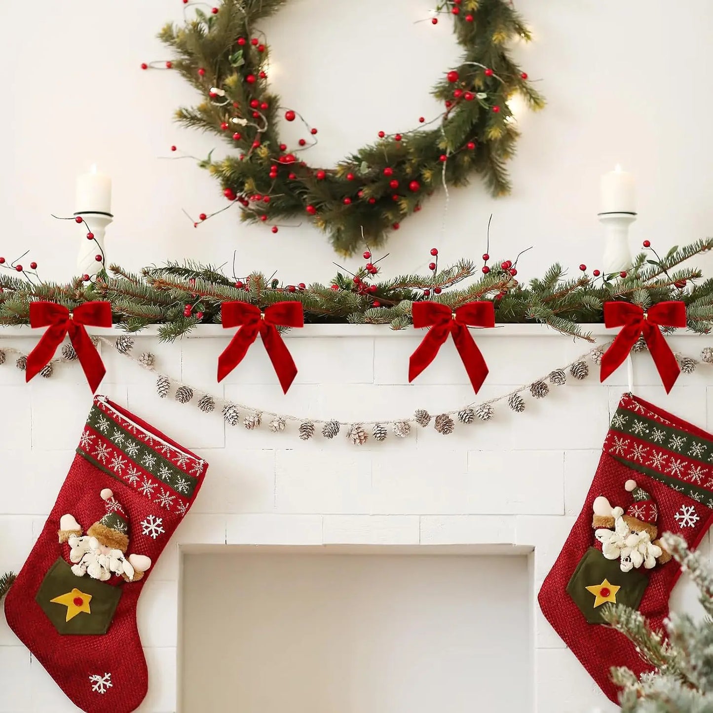 Décoration de nœud papillon de noël, 24 pièces