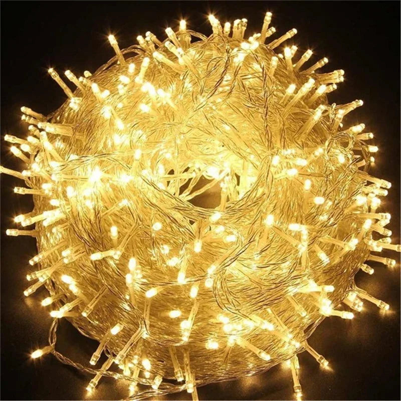 5-100M LED guirlandes lumineuses de noël 220V prise ue guirlande extérieure intérieure
