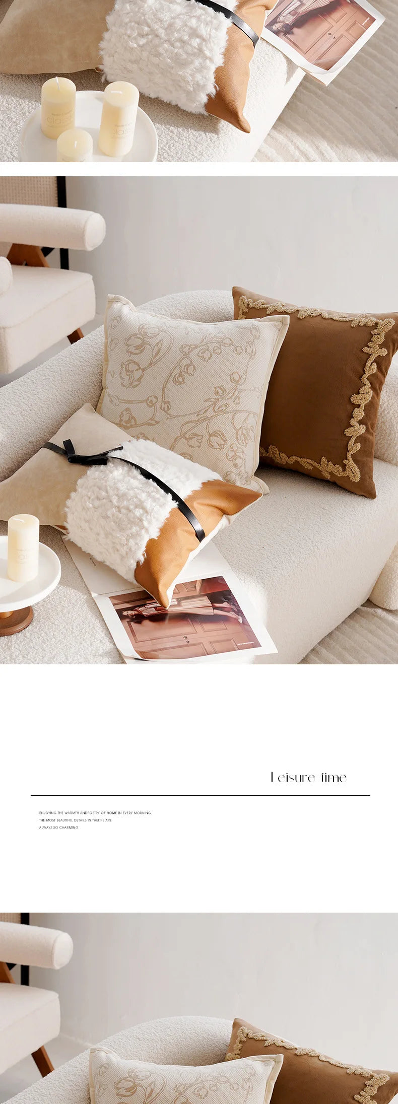 Housse de coussin de luxe légère, 30x50/45x45CM