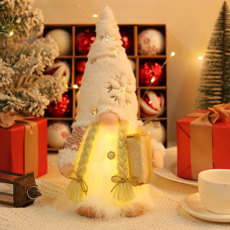 Gnome elfe avec lumière LED, décorations de Noël pour la maison