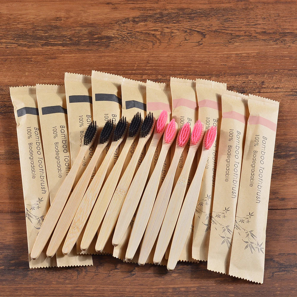 10 Piece Soft Bristles Bamboo Toothbrush Eco Friendly Vegan Tooth Brush Escova De Dente Cepillo De Dientes Bambu Brosse A Dent