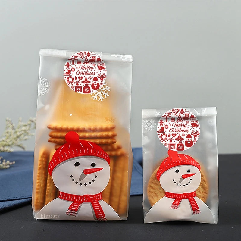 Autocollants de Noël bonhomme de neige animaux mignons, étiquettes décoratives d'arbres, emballage de boîte-cadeau, 500 pièces