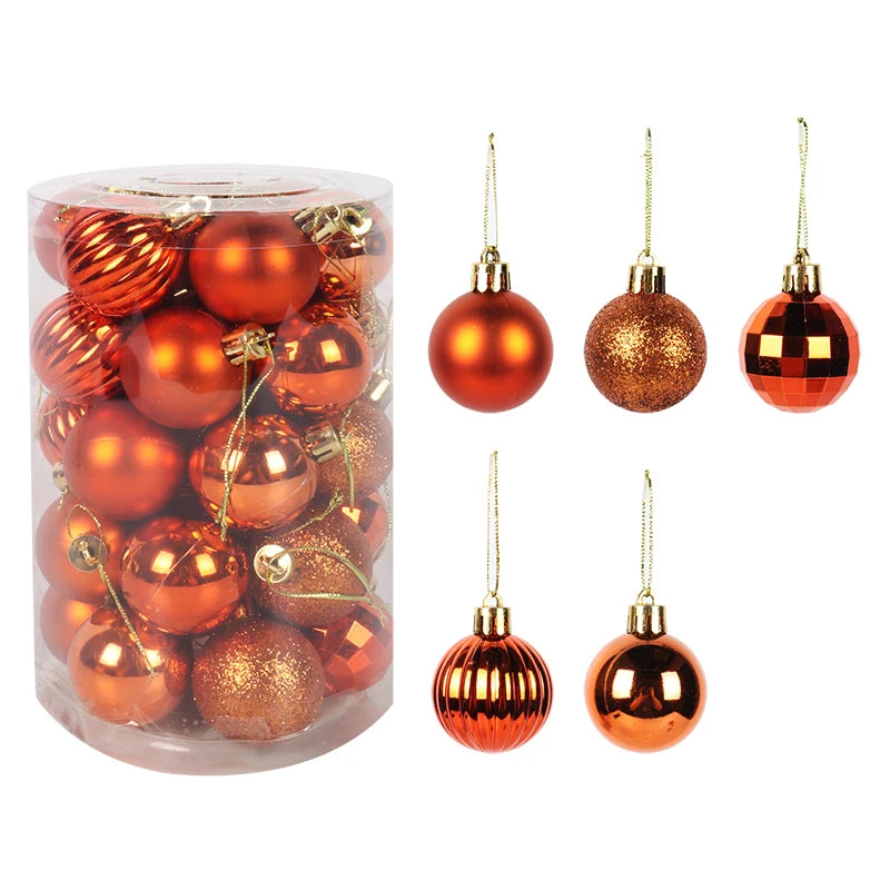 34 pièces boules de plastique de Noël arbre de Noël suspendus ornement boule de pendentif
