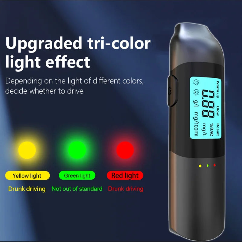 Testeur d'haleine professionnel portable avec écran LCD, alcootest, détecteur électronique de voiture