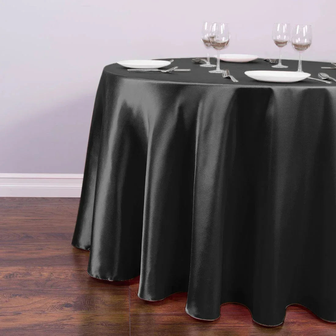 Nappe ronde en Satin, tissu lisse et brillant