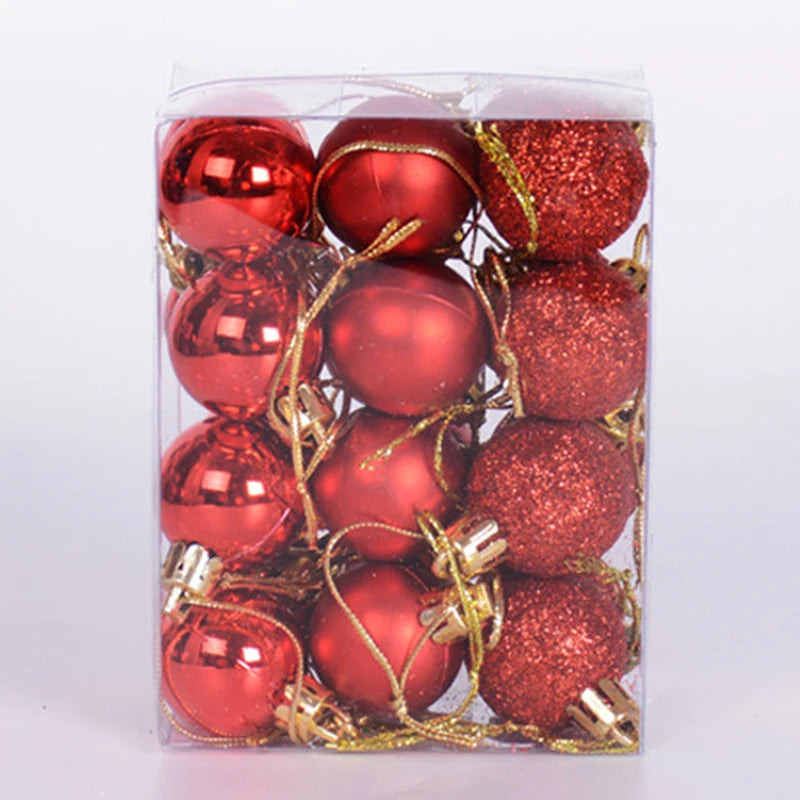 24 pièces boules de noël