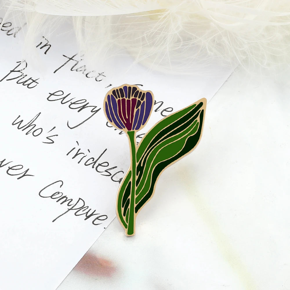 Broches romantiques pour Couple, Rose rouge et noire