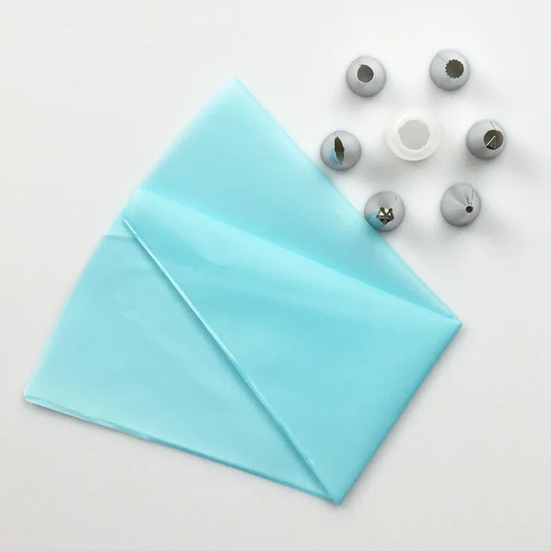 Accessoires de cuisine en silicone pour glaçage à la crème, ensemble de 8 pièces avec 6 douilles en acier inoxydable pour décoration de gâteaux à faire soi-même