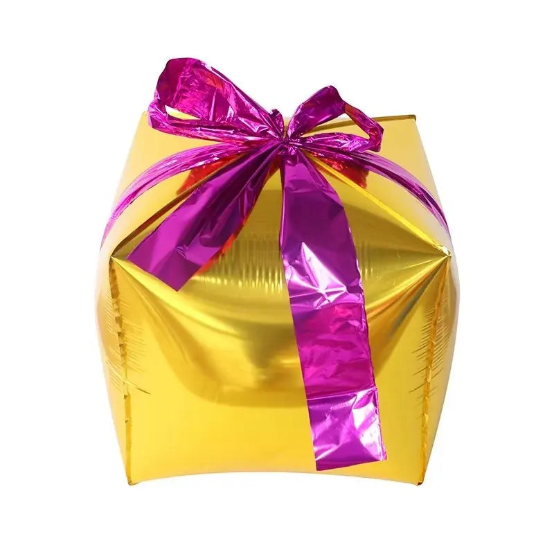 Ballons gonflables en aluminium pour enfants, cube, rouge, vert, bleu, argent, jouets à air, décor de Noël