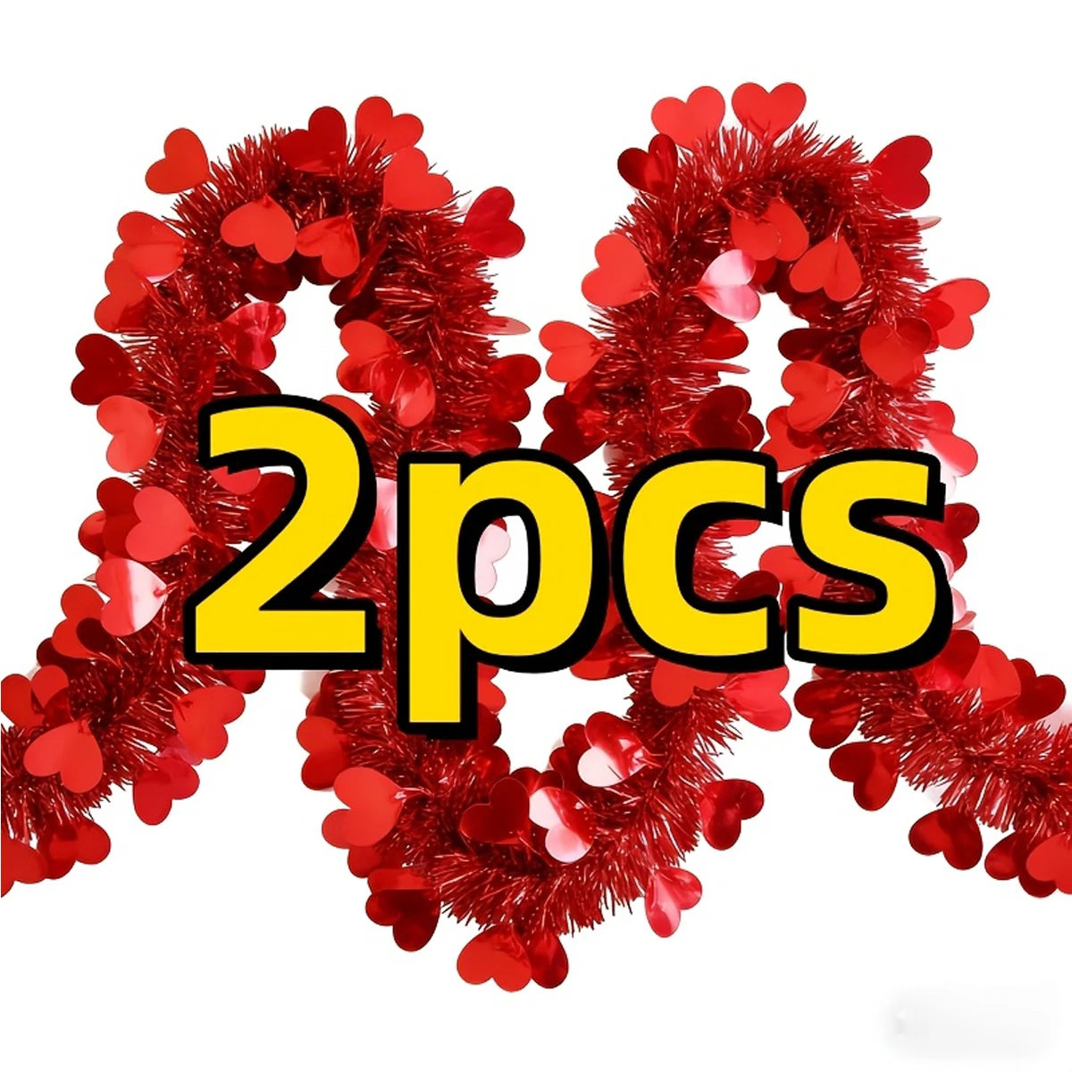 Guirlande de ruban suspendu en forme de cœur pour la saint-valentin, 4M