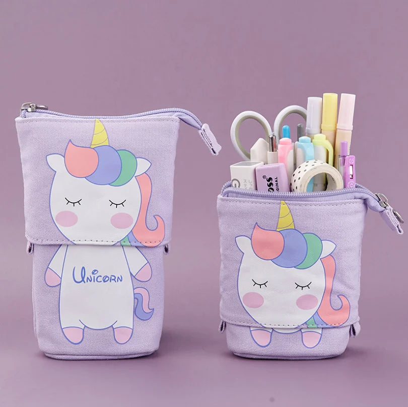 Kawaii – trousses à crayons pour filles et garçons, boîte à crayons en forme de chat mignon avec fermeture éclair, fournitures scolaires, papeterie cadeau, pochettes Pop Up, Trousse Scolaire