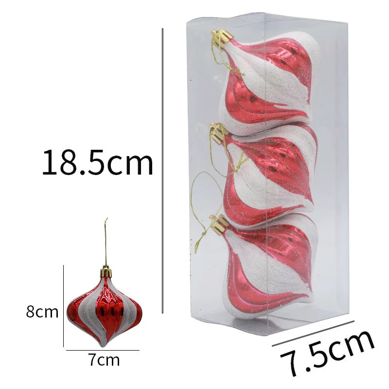 Ensemble de boules de Noël de 8cm, jouets décoratifs