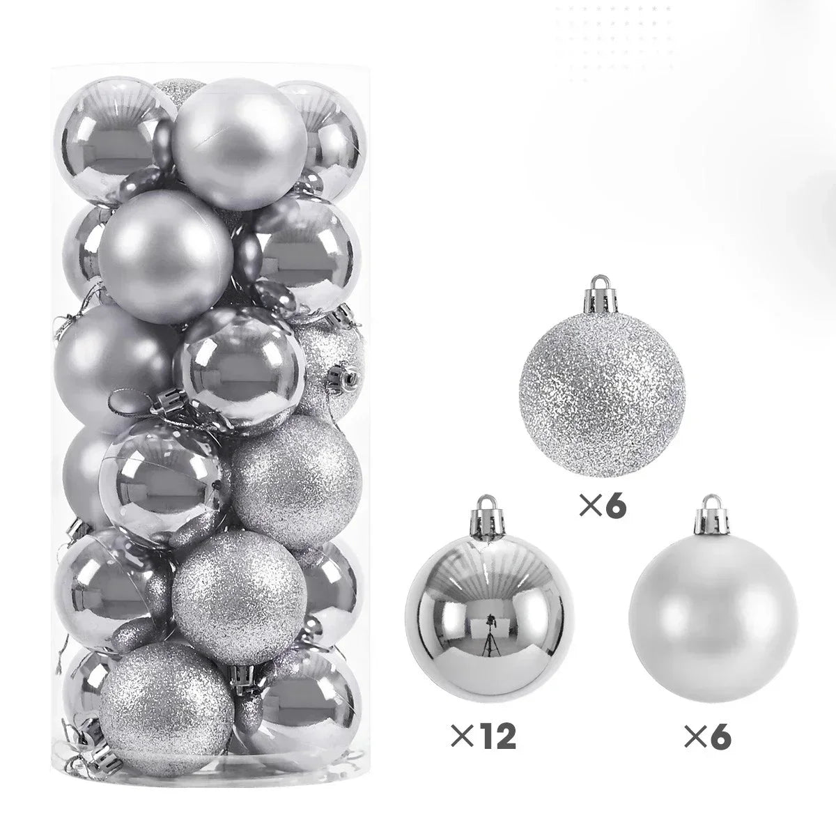 Boules de noël 3/4/6CM, 24 pièces, grande boule, pendentif d'arbre de Noël