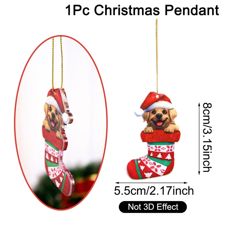 Ornements de Noël de chien de dessin animé