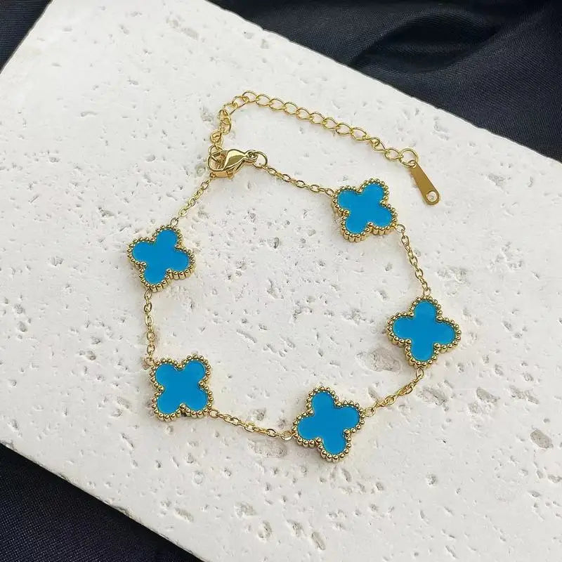 Bracelet Double face en acier inoxydable, 10 pièces, feuille de plante, accessoires de mode polyvalents, cadeau de saint valentin, Souvenir pour femmes