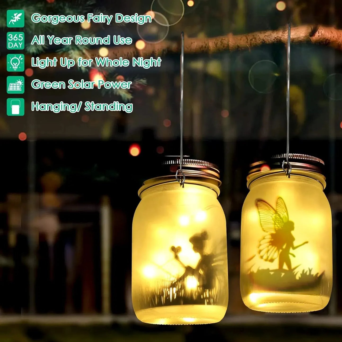Lampe solaire en forme de pot Mason, imperméable conforme à la norme IP65, luminaire décoratif d'intérieur, idéal pour un jardin