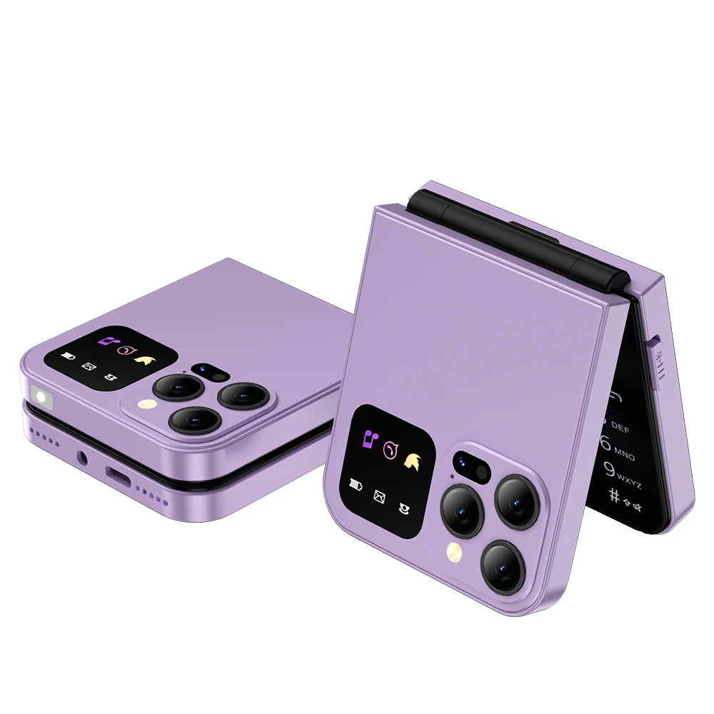 Servo A50 pro Flip téléphone portable Dual Sim GSM lampe de poche enregistrement automatique des appels 2,4 pouces écran pliable type C