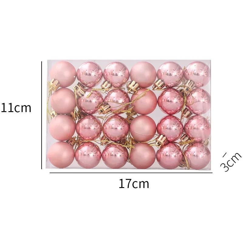 Décorations d'arbre de Noël -24 pièces par boîte