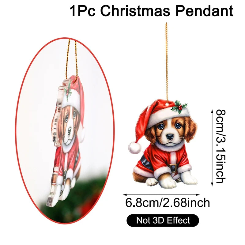 Ornements de Noël de chien de dessin animé