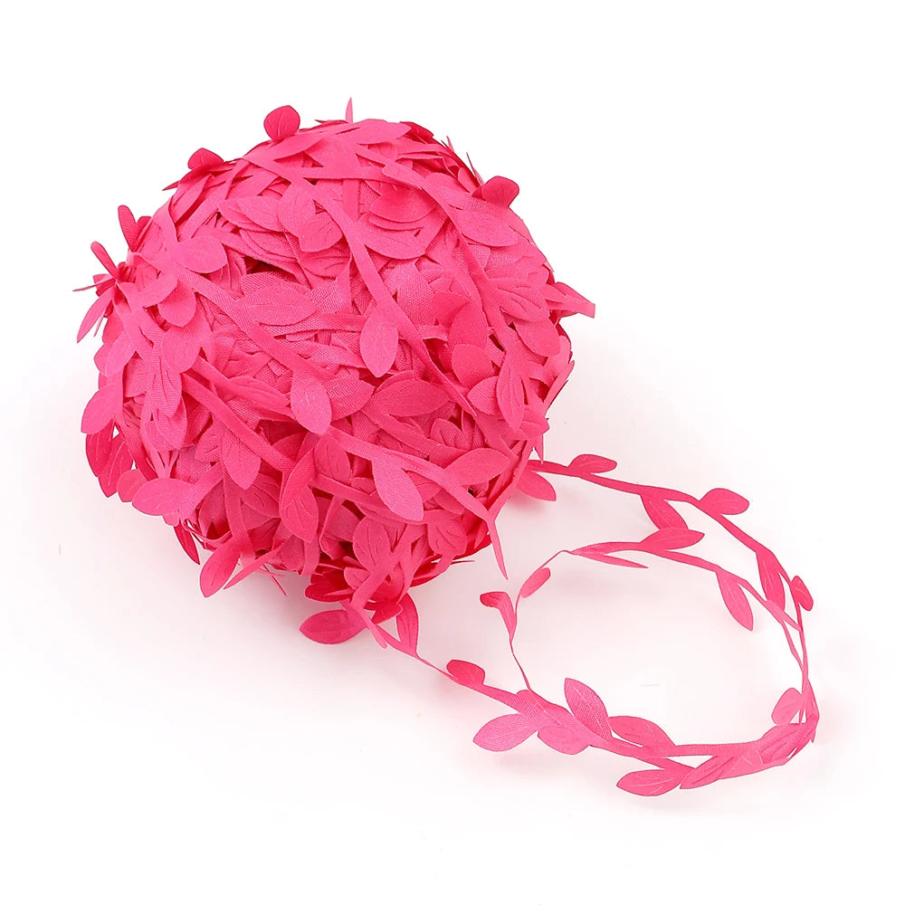 Feuilles artificielles en soie, 5 mètres, vertes et dorées, pour décoration de boîte de mariage, feuillage, scrapbooking, couronne artisanale